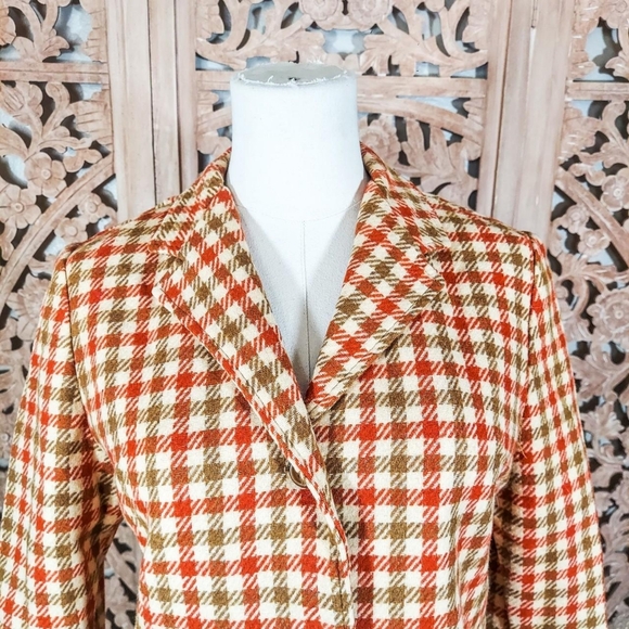 Vintage 1960s Plaid Two Piece Skirt Suit | Tartan Academia Co-ord Matching Set - Picture 4 of 7